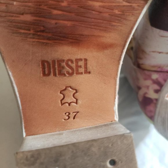 Diesel Floral Abstract Bootie With Peek Open Toe EU 37 / US 6 - Picture 10 of 12